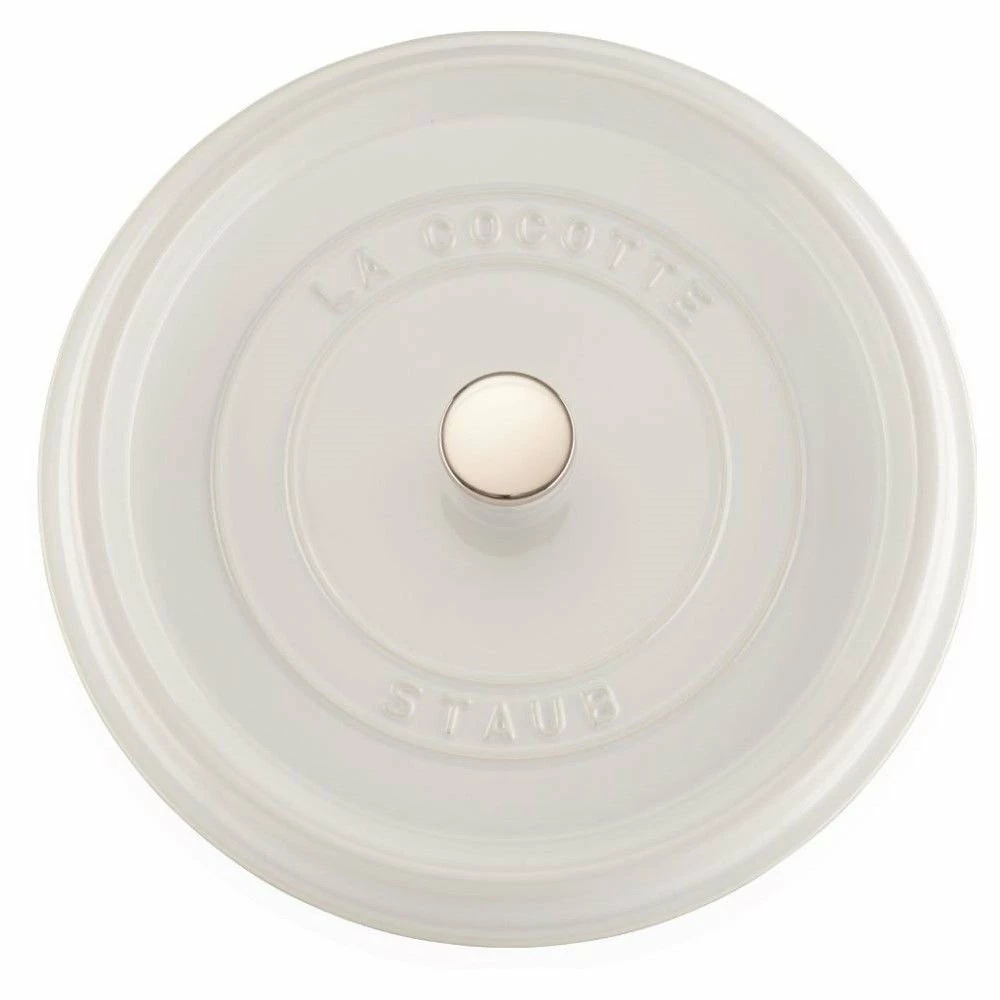 Staub 5.5 Qt. Round Cocotte/Dutch Oven | White - Image 2