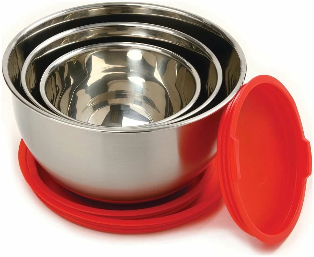 Norpro Stainless-Steel Mixing Bowl Set W/ Lids - 3 Pcs - Image 3