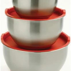 Norpro Stainless-Steel Mixing Bowl Set W/ Lids - 3 Pcs