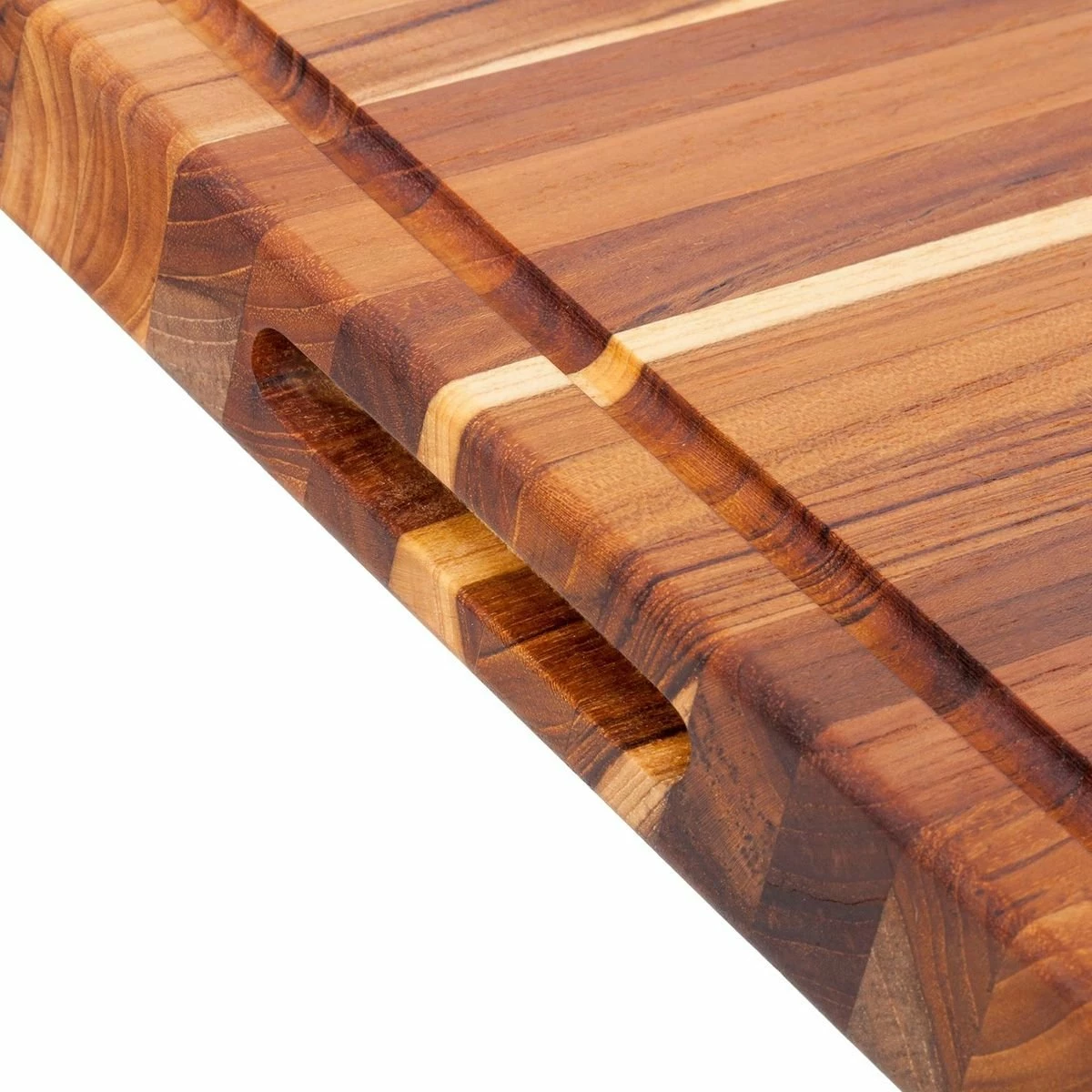 TeakHaus Edge Grain Carving Board W/Hand Grip + Juice Canal (Rectangle) | 24" X 18" X 1.5" With Board Seasoning Stick - Image 3