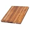 TeakHaus Edge Grain Carving Board W/Hand Grip + Juice Canal (Rectangle) | 24" X 18" X 1.5" With Board Seasoning Stick