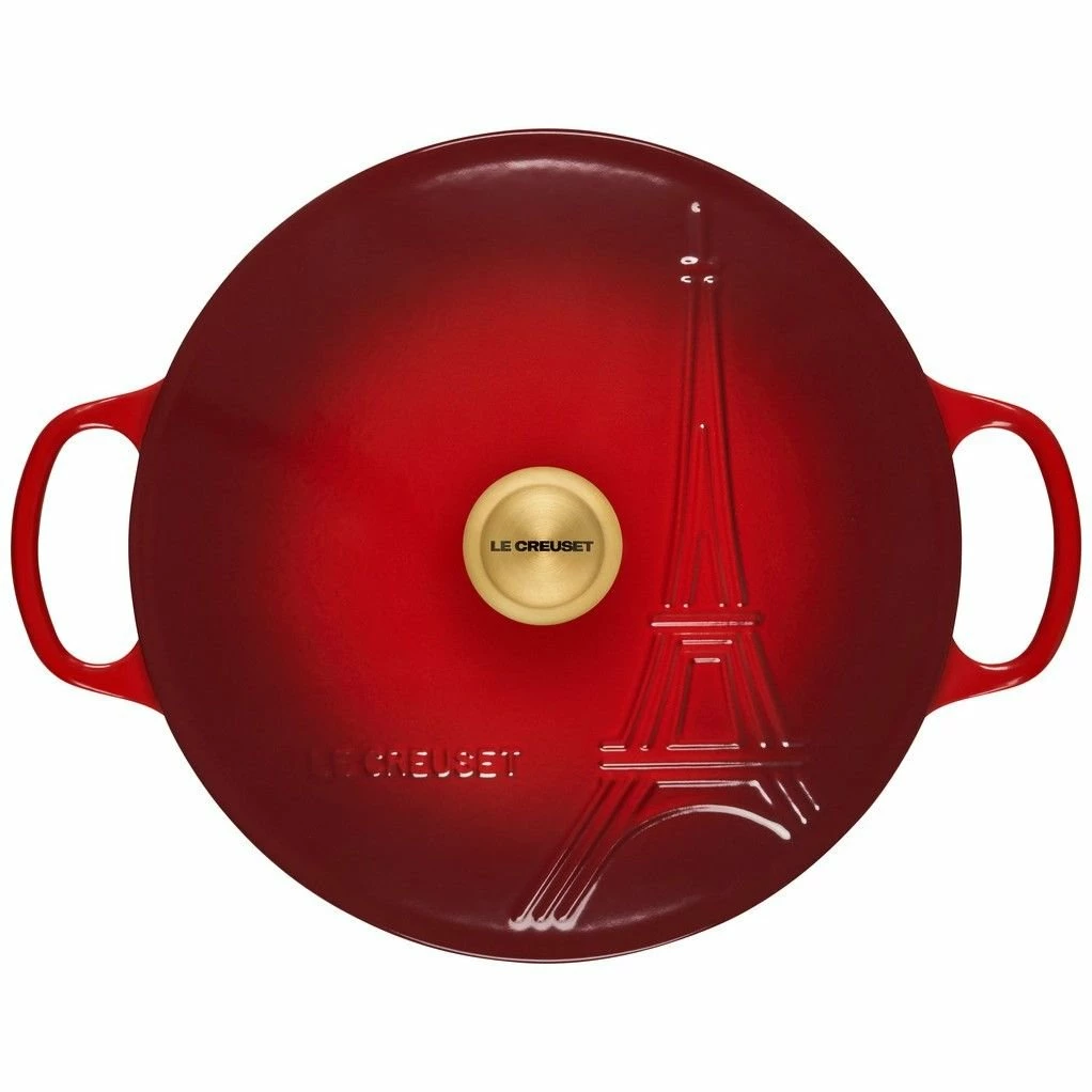 Le Creuset 3.5Qt Signature Braiser Eiffel Tower Collection | Cerise - Image 2