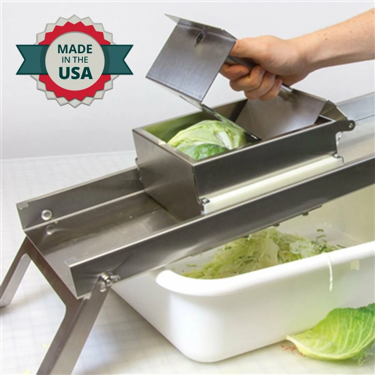 The Sausage Maker (TSM) The Sausage Maker Stainless Steel Cabbage Shredder | Mandolin Style - Image 4