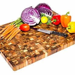 TeakHaus End Grain Carving Board W/Hand Grip (Rectangle) | 24" X 18" X 1.5"