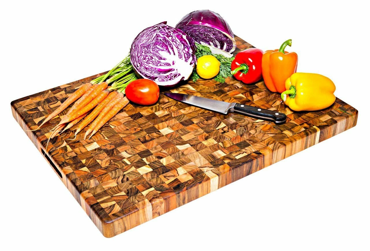 TeakHaus End Grain Carving Board W/Hand Grip (Rectangle) | 24" X 18" X 1.5"