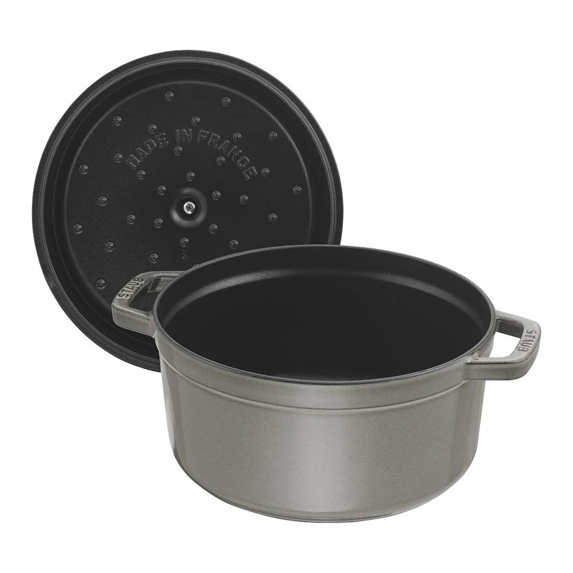 Staub 7 Qt. Round Cocotte/Dutch Oven | Graphite Grey - Image 2
