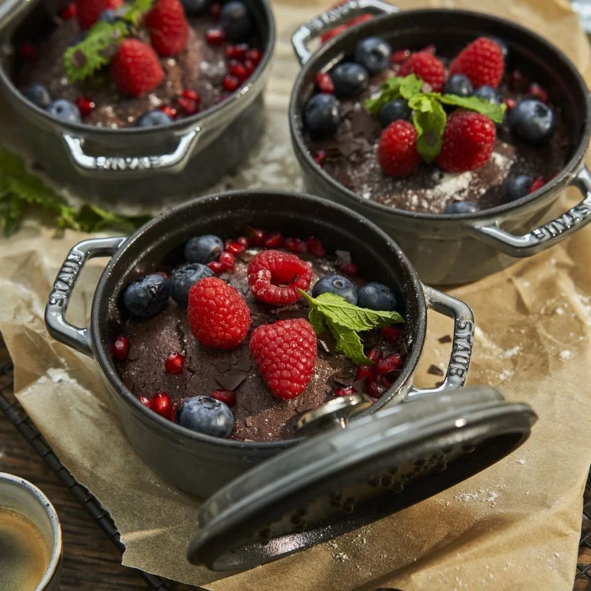 Staub 0.5 Qt. Round Cocotte/Dutch Oven | Graphite Grey - Image 3