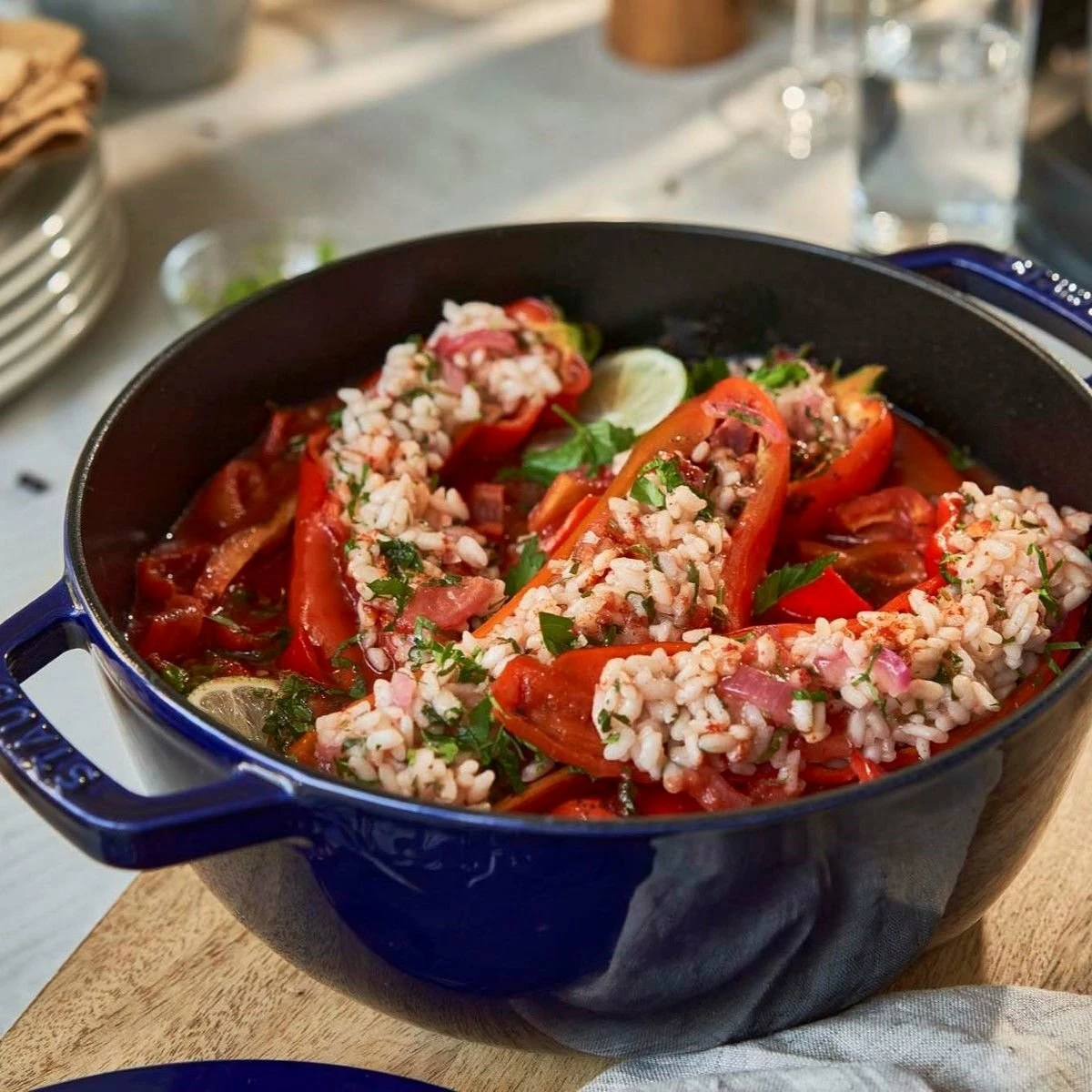Staub 3.75 Qt Essential French Oven With Lilly Lid | Dark Blue - Image 2