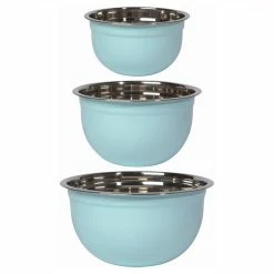 Danica Brands Now Designs By Danica Stainless Steel Mixing Bowls (Set Of 3) | Matte Robins Egg