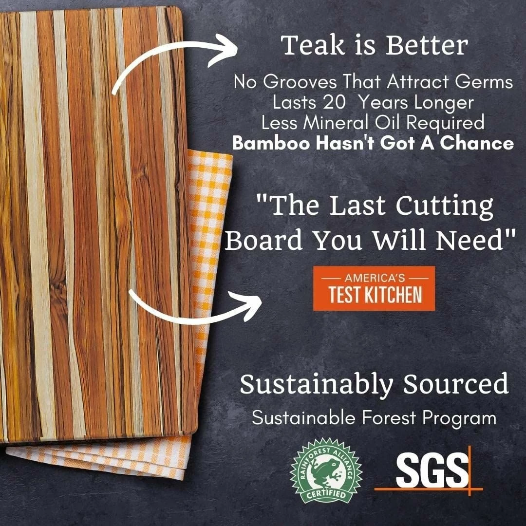 TeakHaus Edge Grain Carving Board | 14" X 10" - Image 3