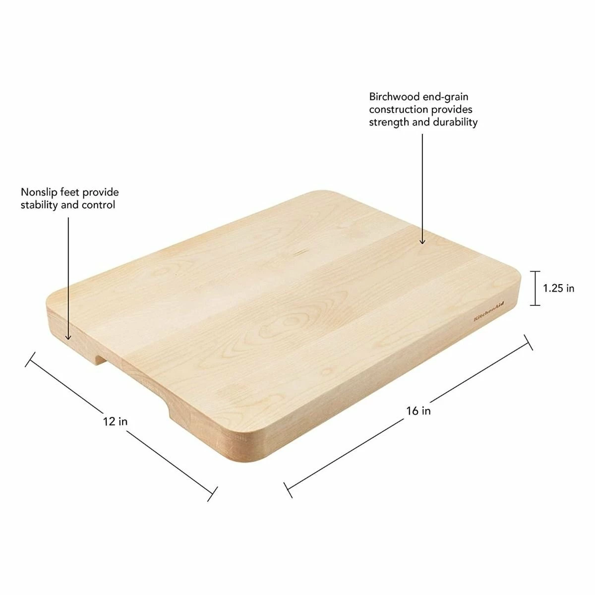 KitchenAid Non-Electrics KitchenAid Gourmet Birchwood Chopping Block | 12" X 16" - Image 3