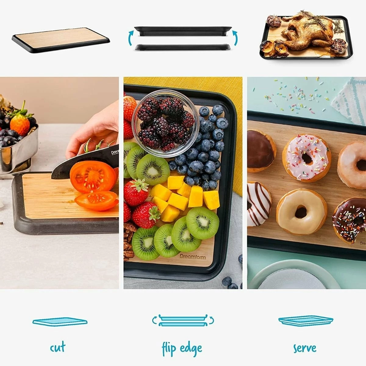 Dreamfarm Fledge Bamboo Cutting Board | 14" X 10" - Image 2