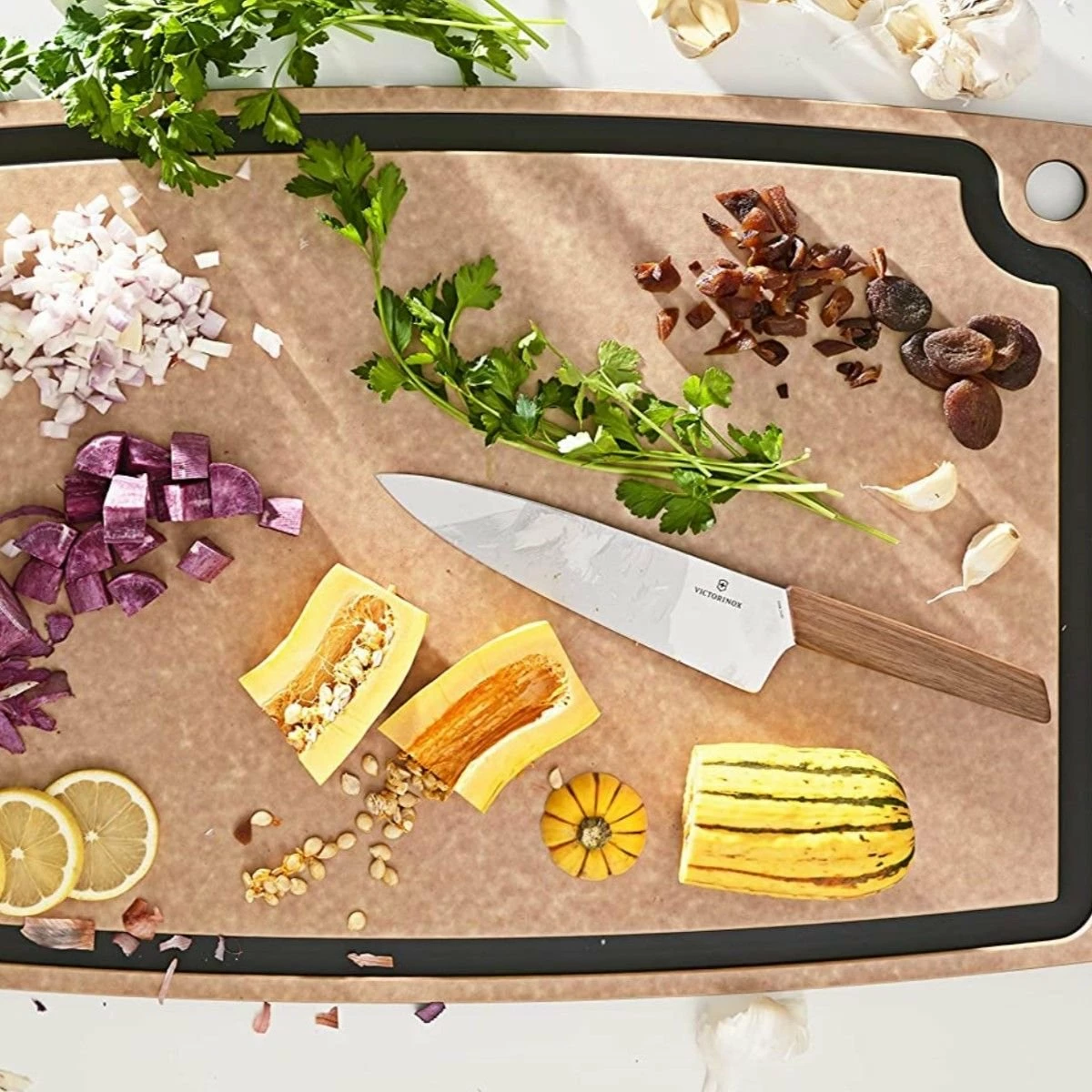 Epicurean Gourmet Series 27" × 17.5" Cutting Board | Natural & Slate - Image 2