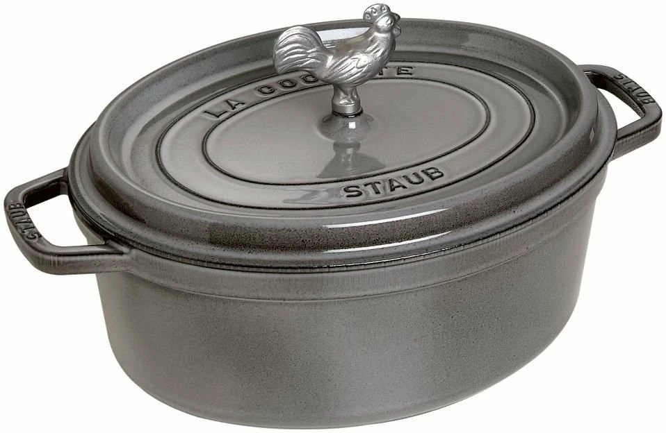 Staub 5.75 Qt. Oval Coq Au Vin Cocotte/Dutch Oven | Graphite Grey