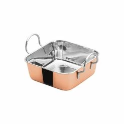 Winco Square Copper Plated Mini Roasting Pan | 5.1875"