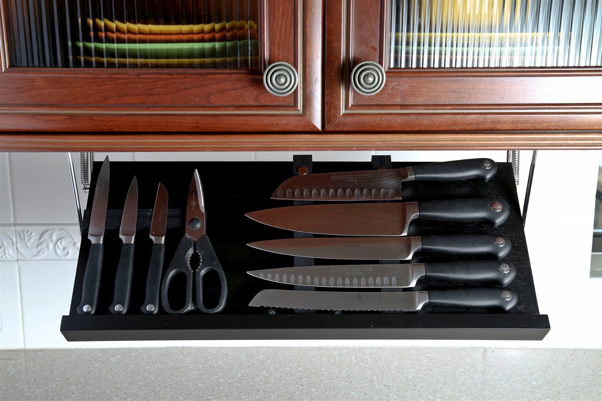 Drop Block Under Cabinet Knife Storage Rack - Small, Black - Image 2