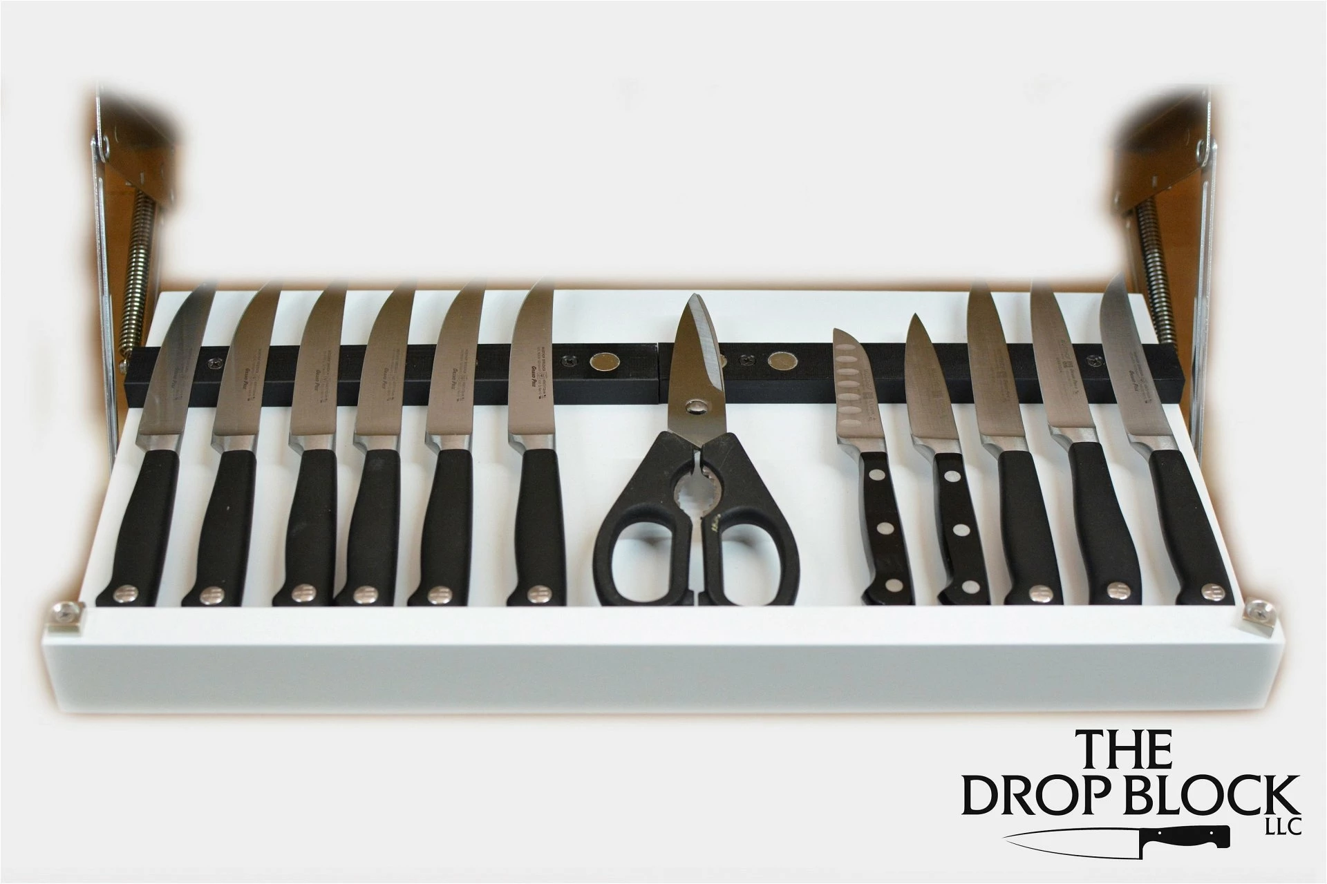 Drop Block Under Cabinet Knife Storage Rack - Small, White - Image 2