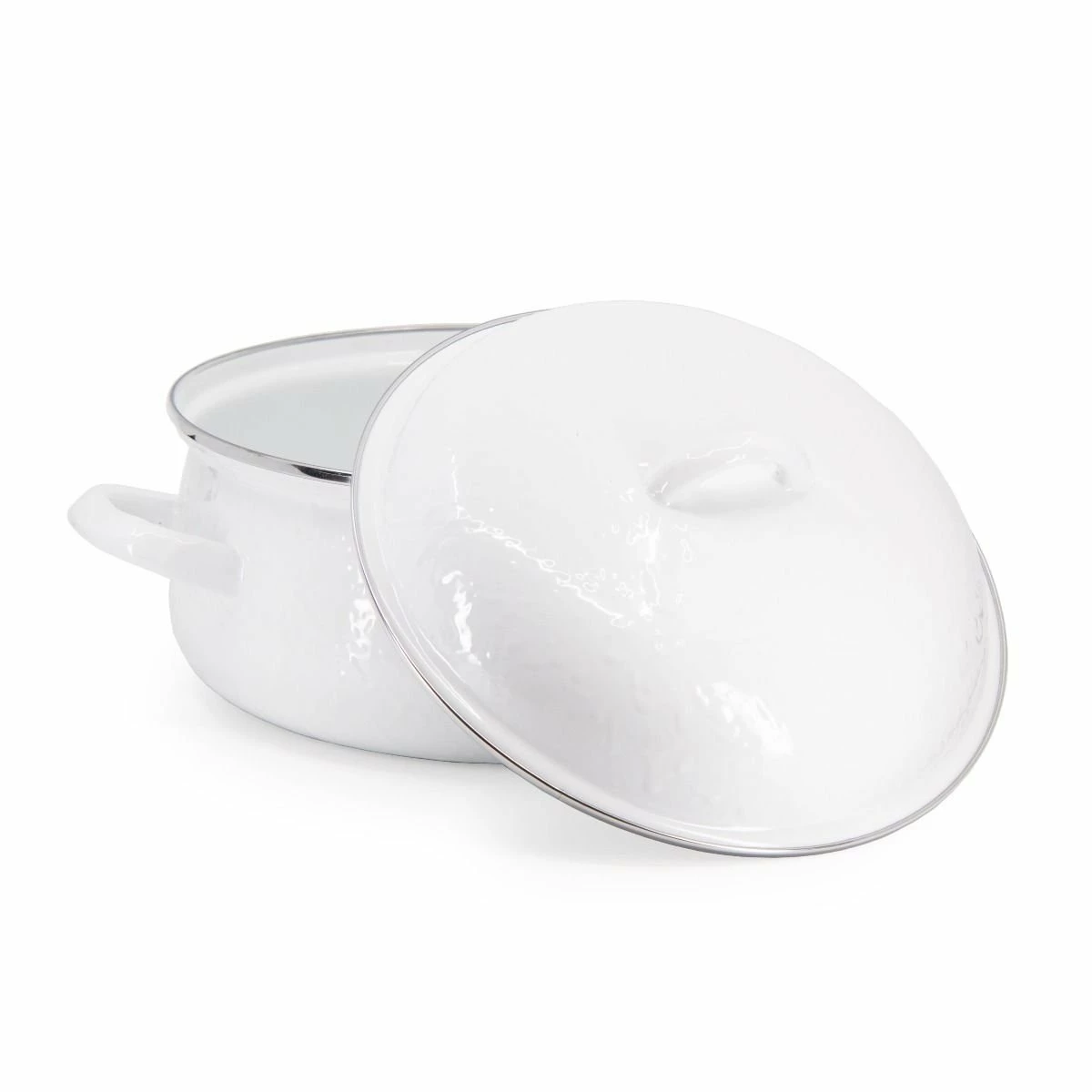 Golden Rabbit Enamelware 4 Qt. Dutch Oven | White - Image 2