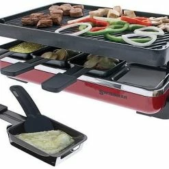 Swissmar Classic Raclette Grill - Cast Iron Red Reversible - 8 Person