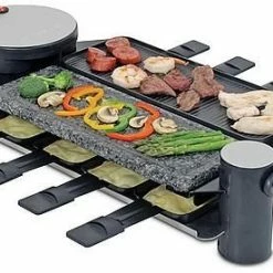 Swissmar Swivel Raclette Grill - 1 Non-Stick & 1 Hot Stone Surface- 8 Person