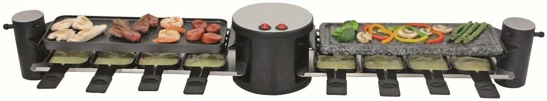 Swissmar Swivel Raclette Grill - 1 Non-Stick & 1 Hot Stone Surface- 8 Person - Image 2