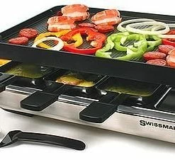 Swissmar Stelvio Raclette Grill - Non-Stick Reversible & Stainless - 8 Person