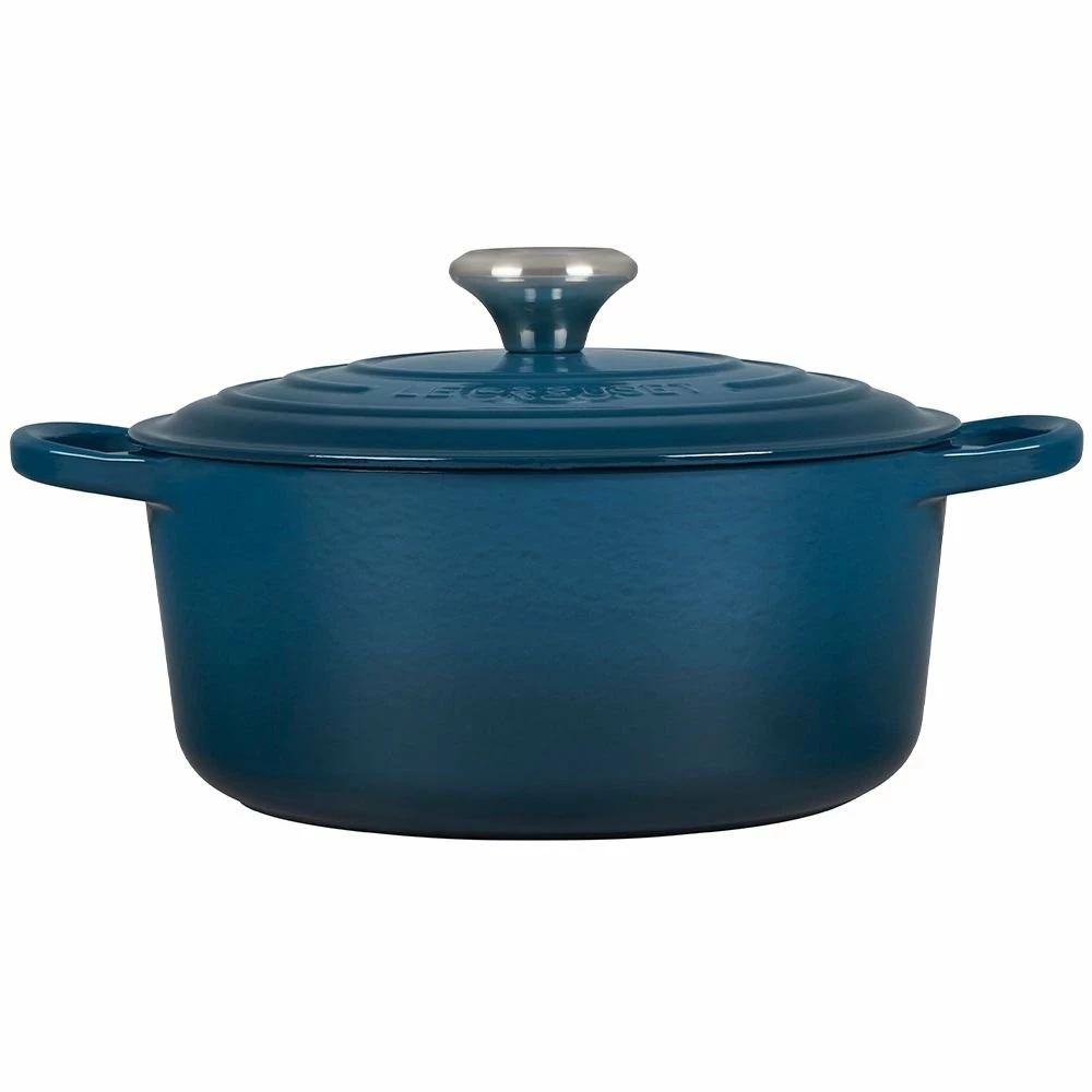 Le Creuset 4.5 Qt. Round Signature Dutch Oven With Stainless Steel Knob | Deep Teal - Image 2