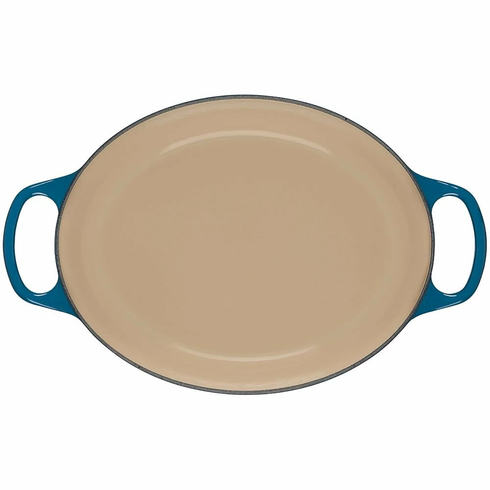 Le Creuset 6.75 Qt. Oval Signature Dutch Oven With Stainless Steel Knob | Deep Teal - Image 4