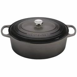 Le Creuset 9.5 Qt. Oval Signature Dutch Oven With Stainless Steel Knob | Oyster Grey
