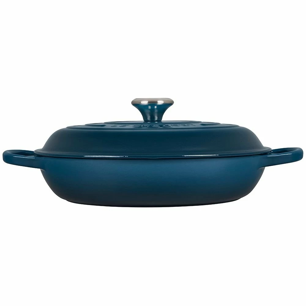 Le Creuset 3.5 Qt. Signature Braiser With Stainless Steel Knob | Deep Teal - Image 2