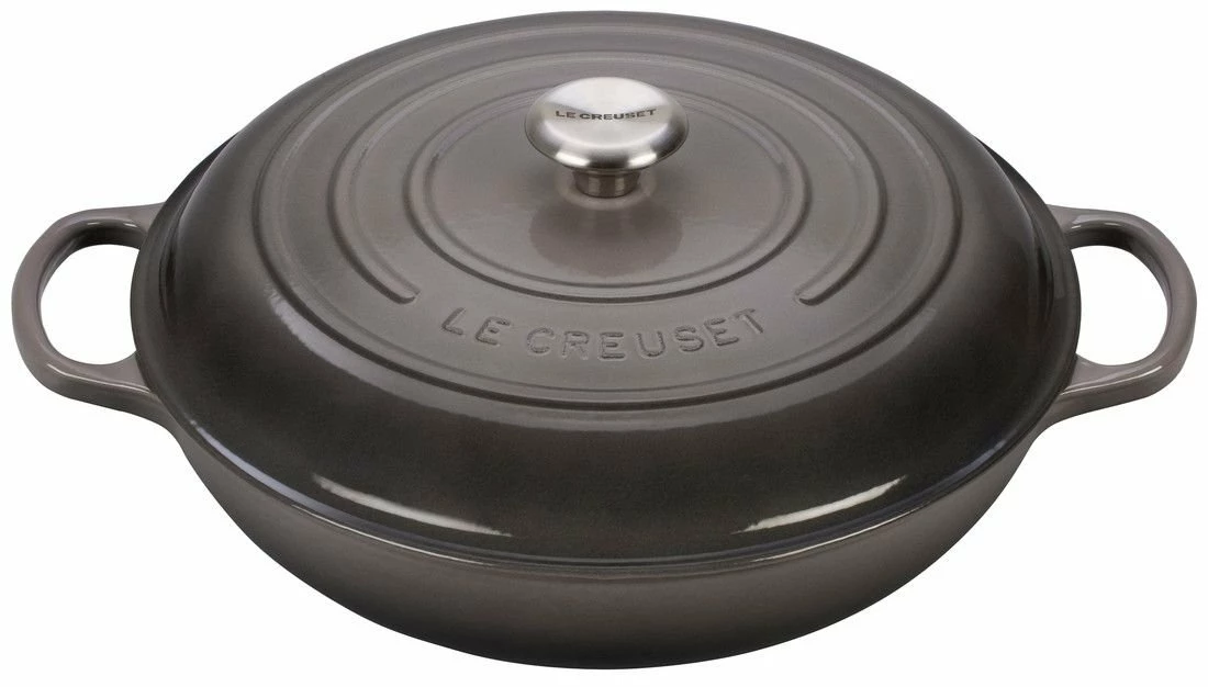 Le Creuset 5 Qt. Signature Enameled Cast Iron Braiser With Stainless Steel Knob | Oyster Grey