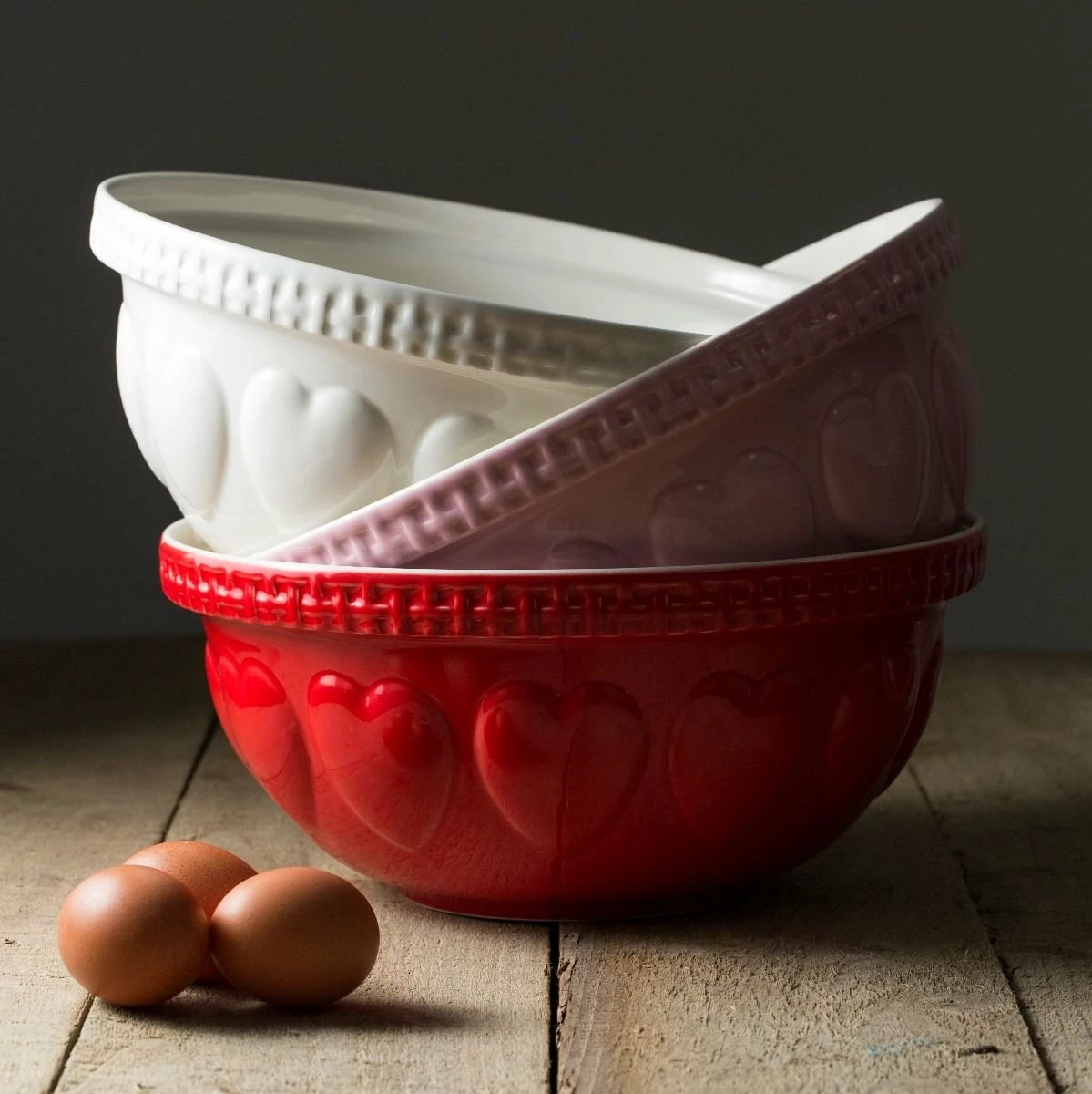 Mason Cash Hearts S12 (4.25 Qt) Mixing Bowl | Cream - Image 4