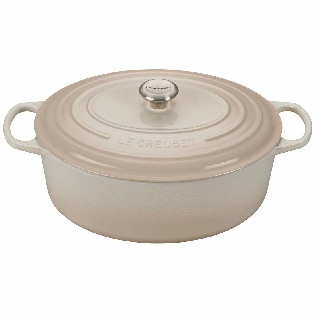 Le Creuset 9.5 Qt. Oval Signature Dutch Oven With Stainless Steel Knob | Meringue White