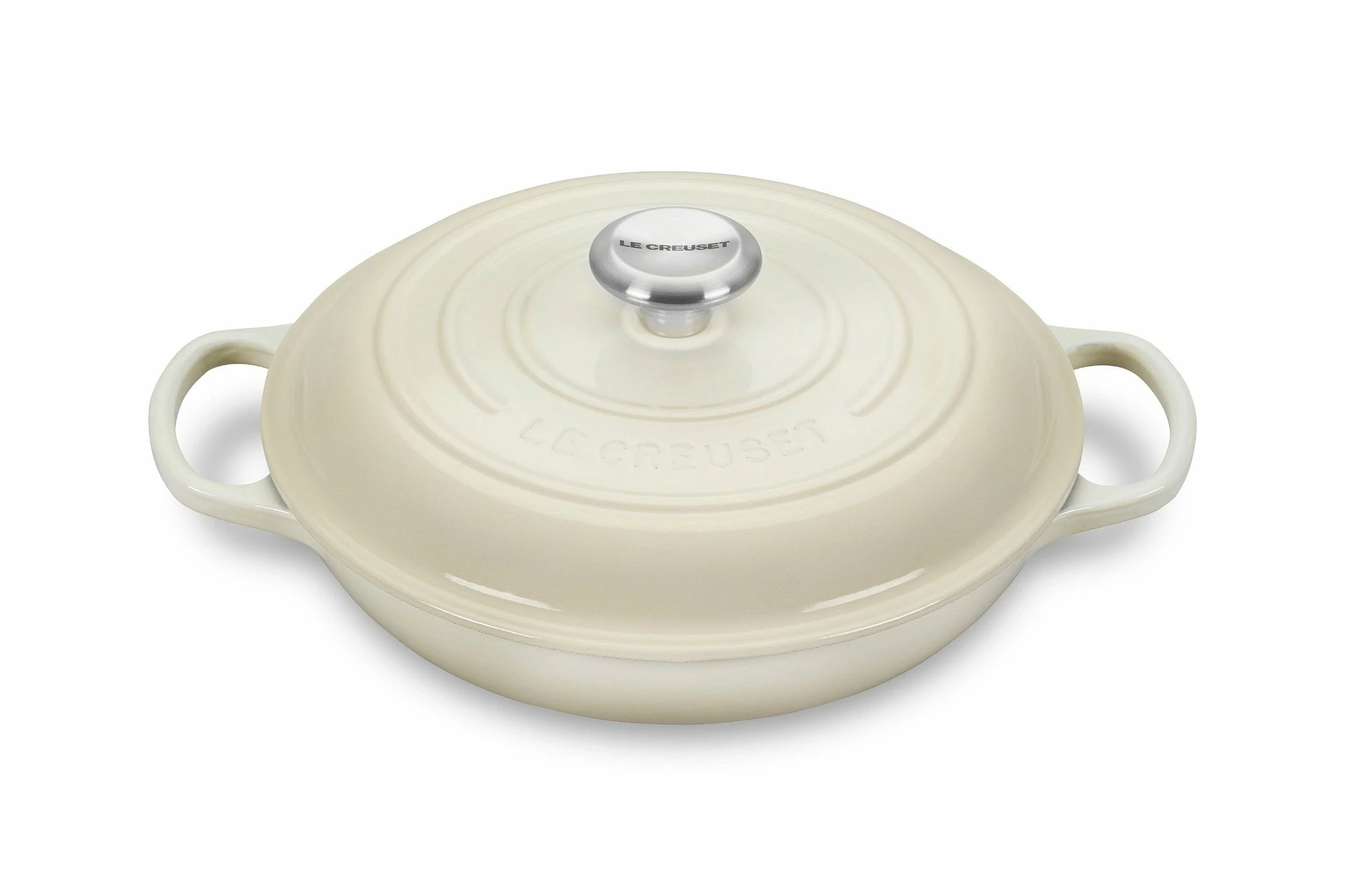 Le Creuset 2.25 Qt. Signature Enameled Cast Iron Braiser With Stainless Steel Knob | Meringue White