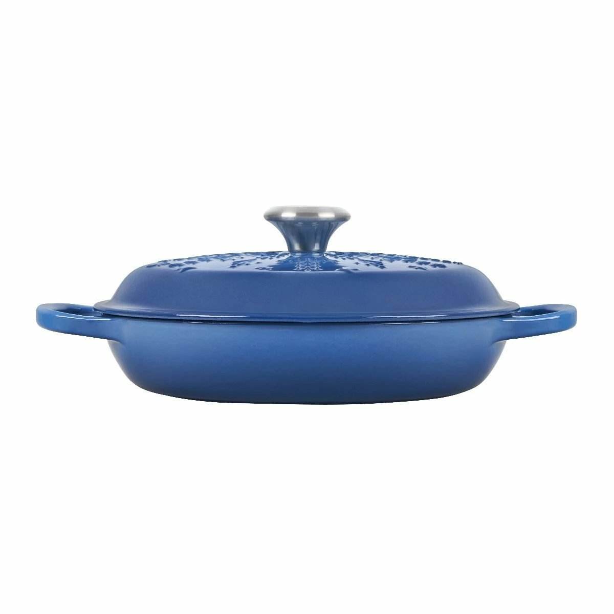 Le Creuset 2.25 Qt. Signature Braiser With Stainless Steel Knob | Noel (Marseille Blue) - Image 4