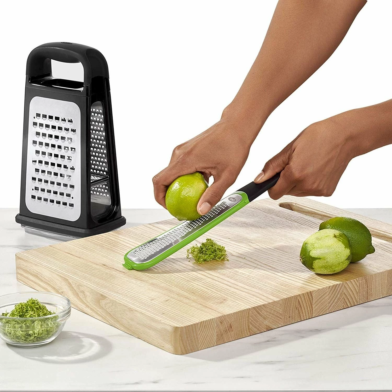 OXO Etched Box Grater With Removable Zester - Image 3