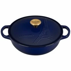 Le Creuset 2.5Qt Signature Cocotte Eiffel Tower Collection | Indigo Blue