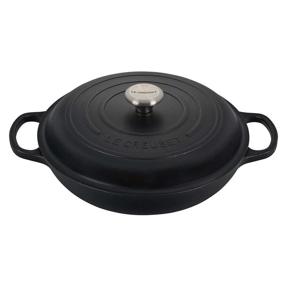 Le Creuset 3.5 Qt. Signature Enameled Cast Iron Braiser With Stainless Steel Knob | Licorice