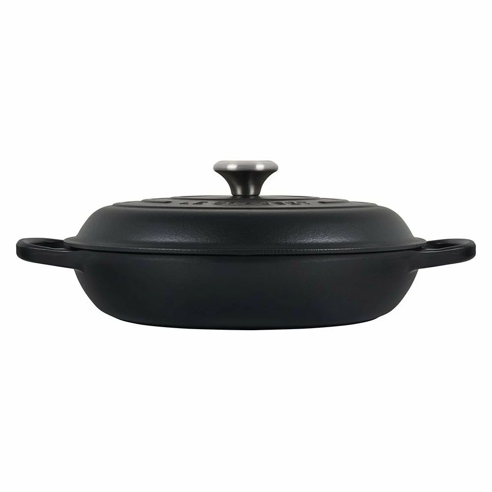 Le Creuset 3.5 Qt. Signature Enameled Cast Iron Braiser With Stainless Steel Knob | Licorice - Image 2
