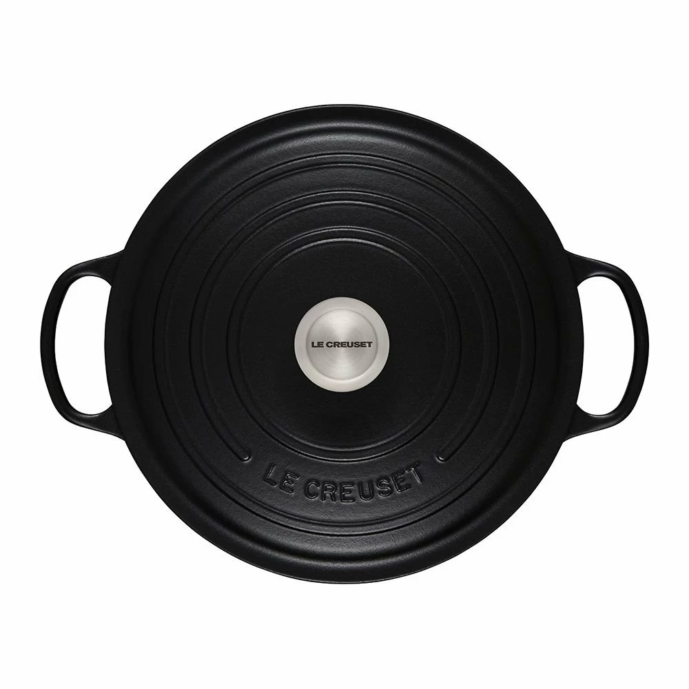 Le Creuset 7.25 Qt. Round Signature Dutch Oven With Stainless Steel Knob | Licorice - Image 3