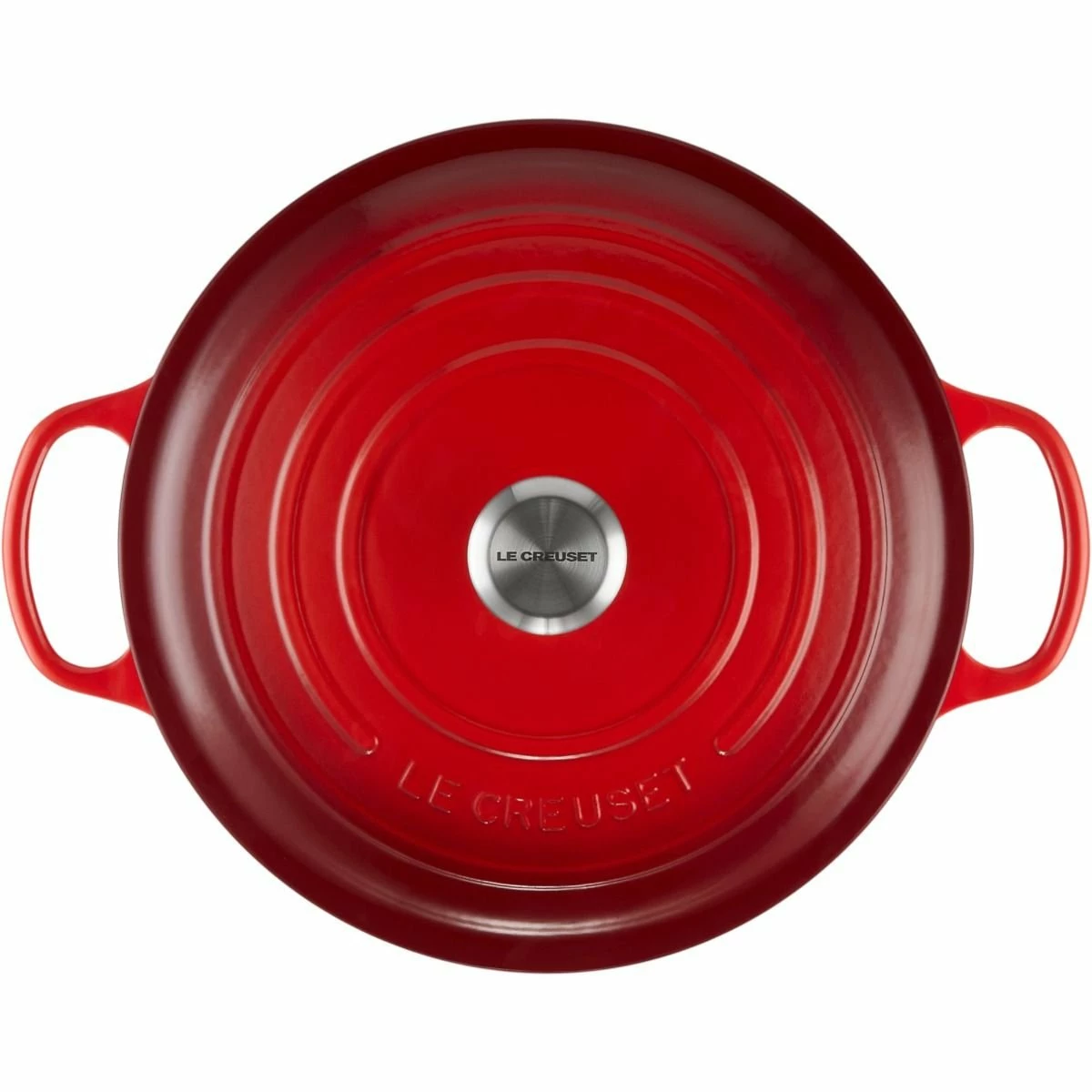Le Creuset 9 Qt. Round Signature Dutch Oven With Stainless Steel Knob | Cerise/Cherry Red - Image 3