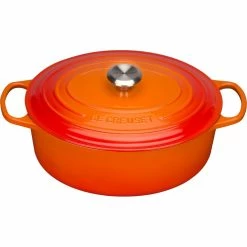 Le Creuset 6.75 Qt. Oval Signature Dutch Oven With Stainless Steel Knob | Flame Orange