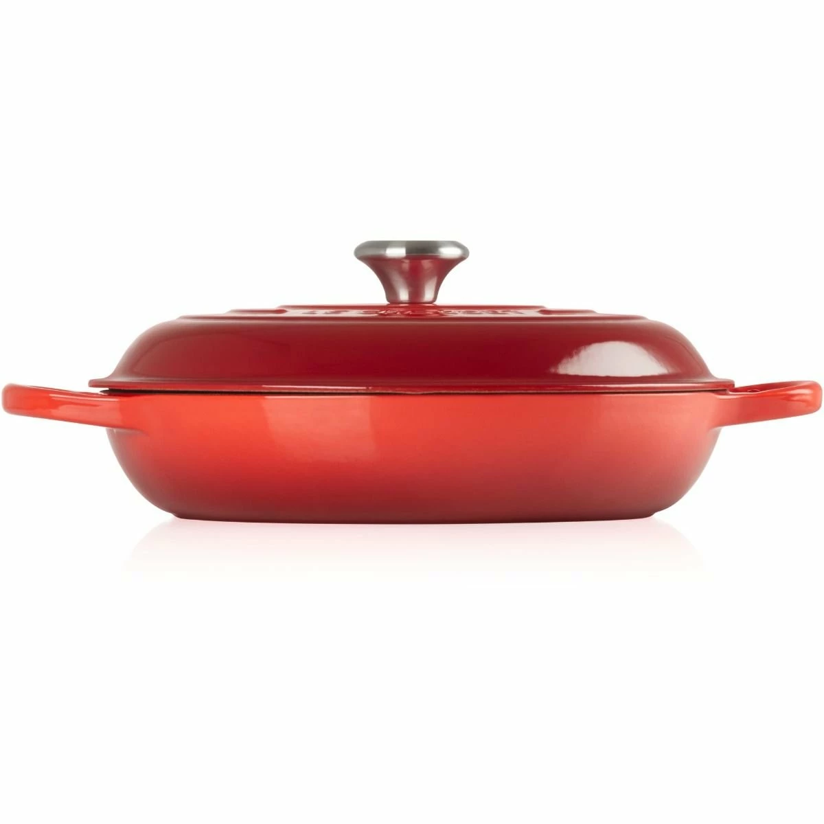 Le Creuset 3.5 Qt. Signature Enameled Cast Iron Braiser With Stainless Steel Knob | Cerise/Cherry Red - Image 2