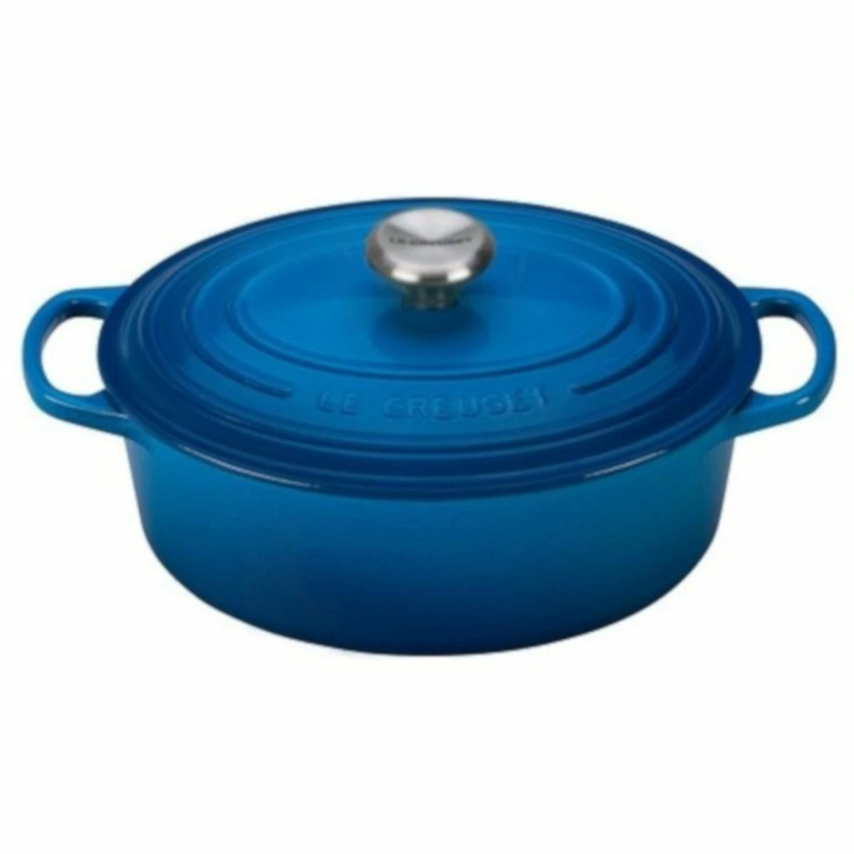 Le Creuset 2.75 Qt. Oval Signature Dutch Oven With Stainless Steel Knob | Marseille Blue