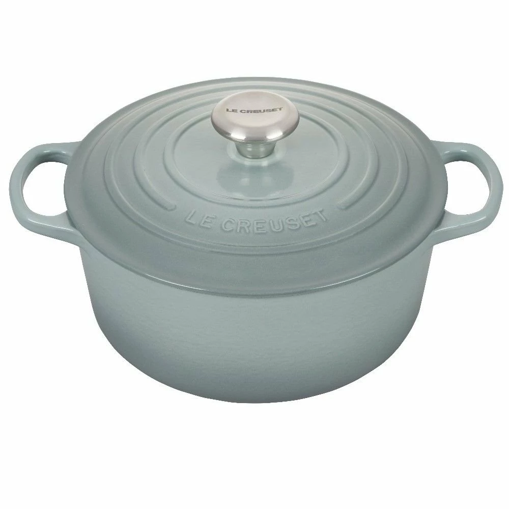 Le Creuset 4.5 Qt. Round Signature Dutch Oven With Stainless Steel Knob | Sea Salt