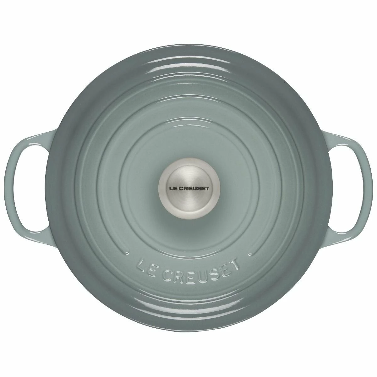 Le Creuset 5.5 Qt. Round Signature Dutch Oven With Stainless Steel Knob | Sea Salt - Image 3
