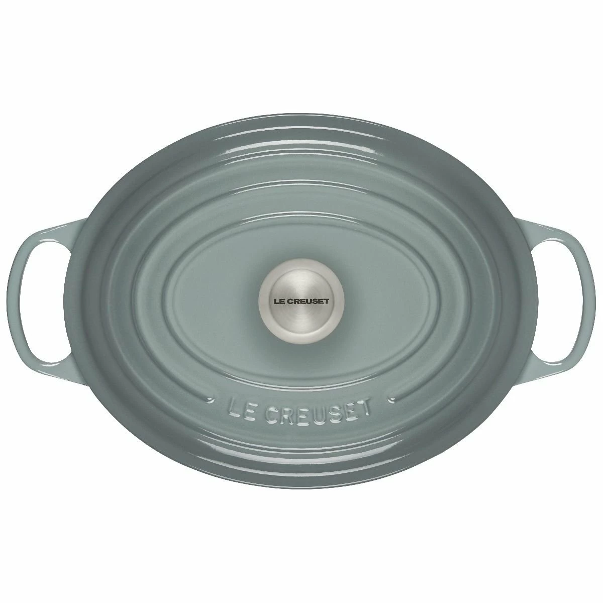 Le Creuset 6.75 Qt. Oval Signature Dutch Oven With Stainless Steel Knob | Sea Salt - Image 3