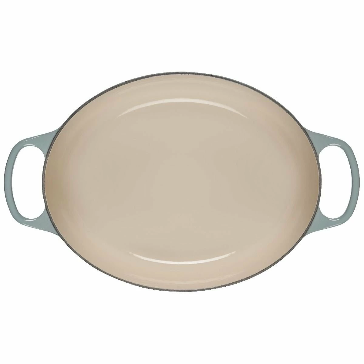 Le Creuset 6.75 Qt. Oval Signature Dutch Oven With Stainless Steel Knob | Sea Salt - Image 4