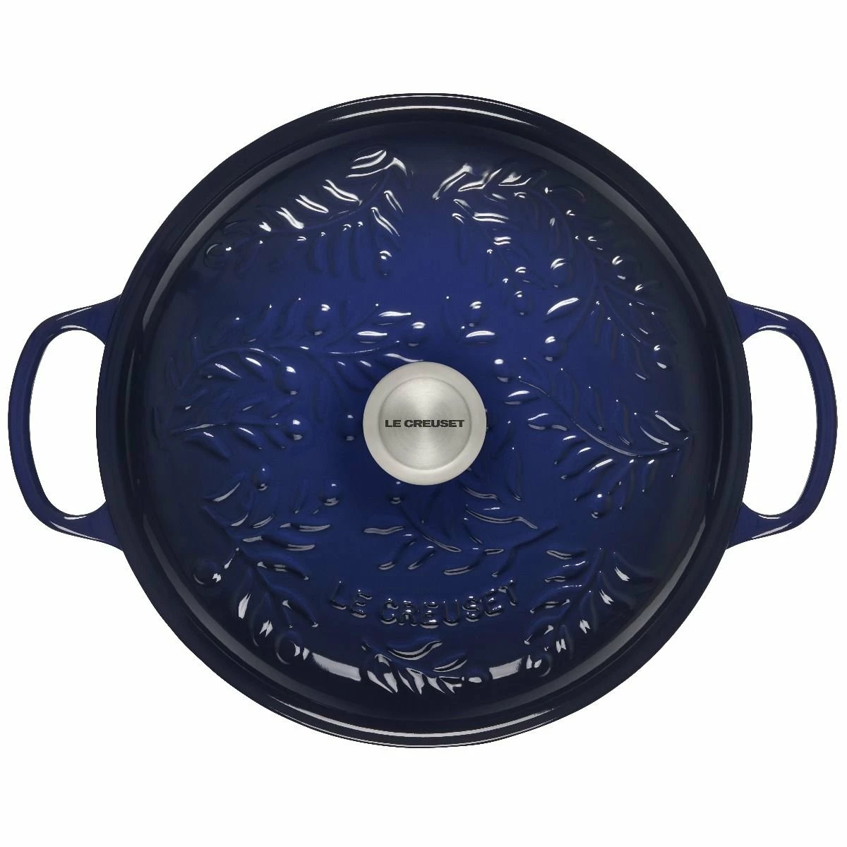 Le Creuset Olive Branch Collection 3.5 Qt. Signature Braiser | Indigo Blue - Image 3