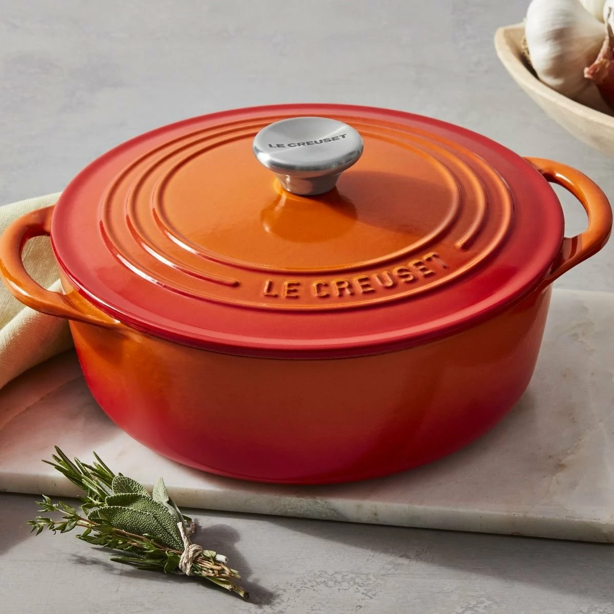 Le Creuset 2.75 Qt. Shallow Round Dutch Oven | Flame - Image 5